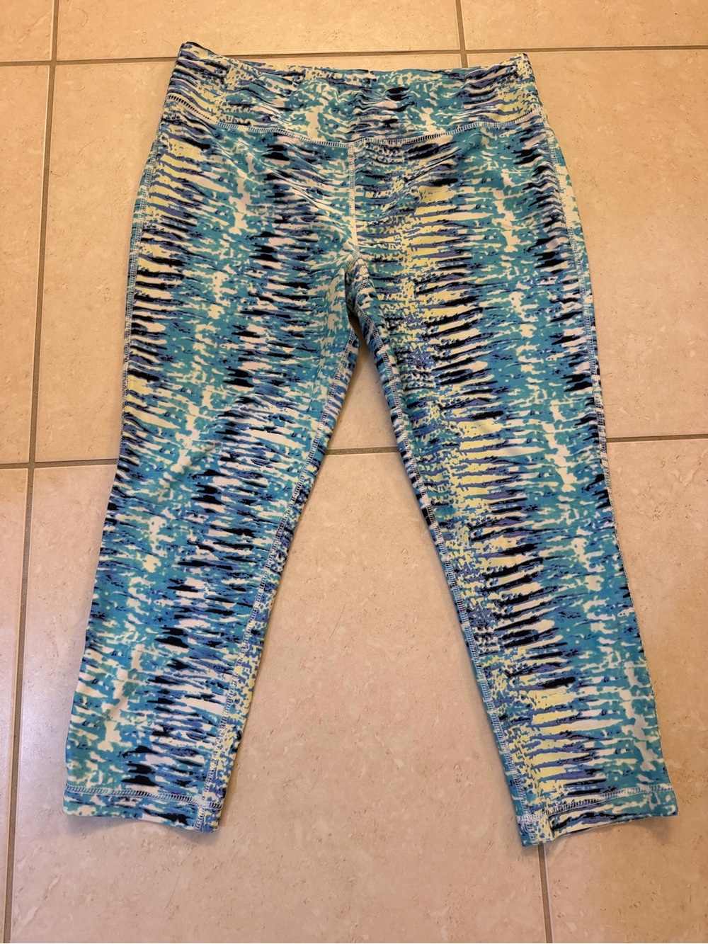 Boston Proper Blue Aqua Patterned Leggings